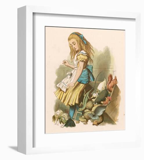 Alice with squirrel-null-Framed Art Print