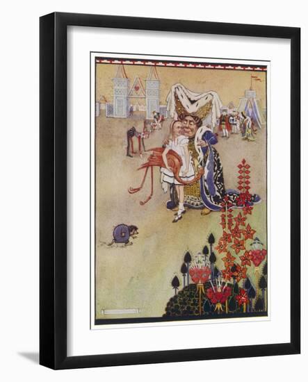 Alice with the Duchess at the Croquet Match-Gwynedd M. Hudson-Framed Art Print