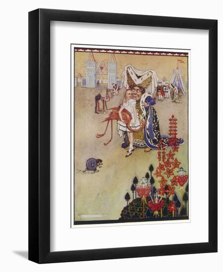 Alice with the Duchess at the Croquet Match-Gwynedd M. Hudson-Framed Art Print