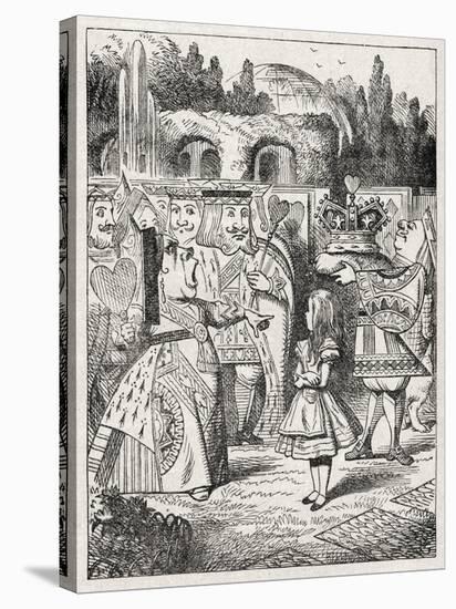 Alice with the King-John Tenniel-Stretched Canvas