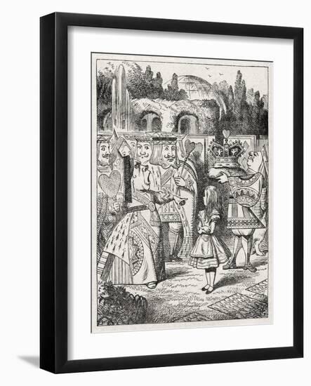 Alice with the King-John Tenniel-Framed Giclee Print