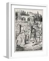 Alice with the King-John Tenniel-Framed Giclee Print