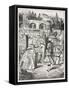 Alice with the King-John Tenniel-Framed Stretched Canvas