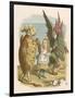 Alice with the Mock Turtle and the Gryphon-John Tenniel-Framed Art Print