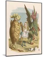 Alice with the Mock Turtle and the Gryphon-John Tenniel-Mounted Art Print