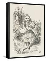 Alice with the Pig-Baby-John Tenniel-Framed Stretched Canvas