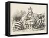 Alice with the Sleeping Queens-John Tenniel-Framed Stretched Canvas