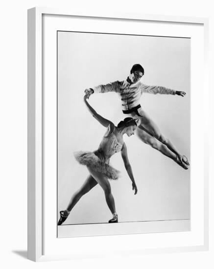 Alicia Alonso and Igor Youskevitch in the American Ballet Theater Production of "Nutcracker"-Gjon Mili-Framed Premium Photographic Print