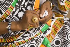 Africa, West Africa, Ghana, Kumasi. Close-up of cheif's jewelry and dress-Alida Latham-Photographic Print