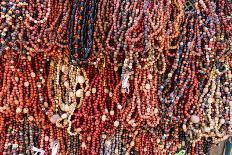 South America, Brazil, Salvador. Close-up of beads made of acai berries.-Alida Latham-Photographic Print