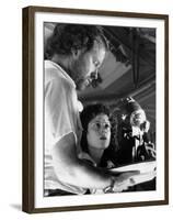 Alien, 1979 directed by Ridley Scott On the set, Ridley Scott directs Sigourney Weaver (photo)-null-Framed Photo