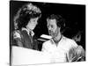 Alien, 1979 directed by Ridley Scott On the set, Ridley Scott directs Sigourney Weaver (photo)-null-Stretched Canvas