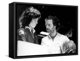 Alien, 1979 directed by Ridley Scott On the set, Ridley Scott directs Sigourney Weaver (photo)-null-Framed Stretched Canvas