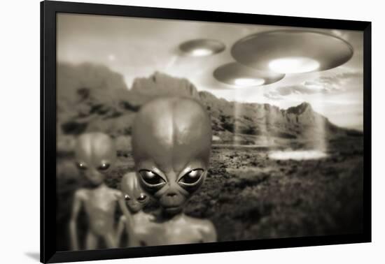 Alien Contact In the 1940s, Artwork-Detlev Van Ravenswaay-Framed Photographic Print