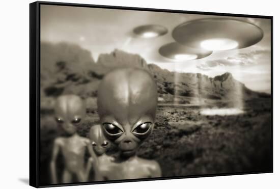 Alien Contact In the 1940s, Artwork-Detlev Van Ravenswaay-Framed Stretched Canvas