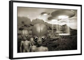 Alien Contact In the 1940s, Artwork-Detlev Van Ravenswaay-Framed Photographic Print