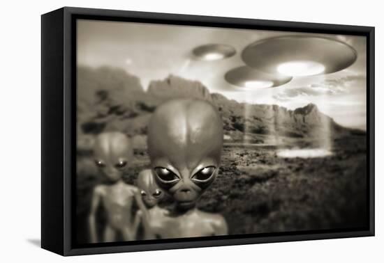 Alien Contact In the 1940s, Artwork-Detlev Van Ravenswaay-Framed Stretched Canvas