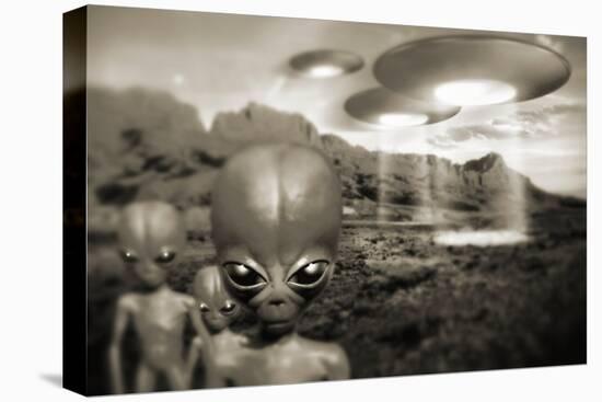 Alien Contact In the 1940s, Artwork-Detlev Van Ravenswaay-Stretched Canvas