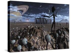 Alien Explorers on an Alien World-Stocktrek Images-Stretched Canvas