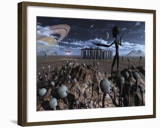 Alien Explorers on an Alien World-Stocktrek Images-Framed Photographic Print