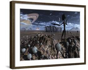 Alien Explorers on an Alien World-Stocktrek Images-Framed Photographic Print