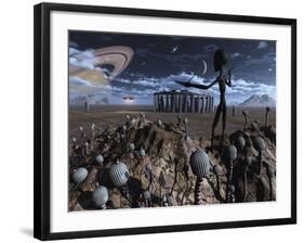 Alien Explorers on an Alien World-Stocktrek Images-Framed Photographic Print