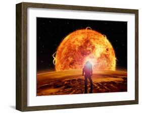 Alien Planet Fantasy Space Scene-Keith Tarrier-Framed Art Print