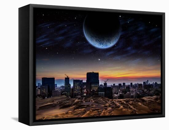 Alien Planet Fantasy Space Scene-Keith Tarrier-Framed Stretched Canvas