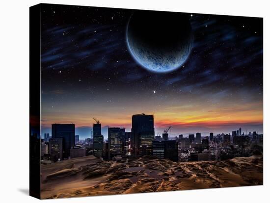 Alien Planet Fantasy Space Scene-Keith Tarrier-Stretched Canvas