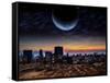 Alien Planet Fantasy Space Scene-Keith Tarrier-Framed Stretched Canvas