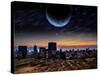 Alien Planet Fantasy Space Scene-Keith Tarrier-Stretched Canvas