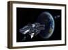 Alien UFO Invasion Nearing Earth-3000ad-Framed Art Print