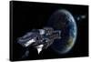 Alien UFO Invasion Nearing Earth-3000ad-Framed Stretched Canvas