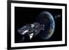 Alien UFO Invasion Nearing Earth-3000ad-Framed Art Print