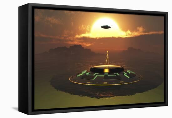 Alien Uso's Emerging from Earth's Watery Depths-Stocktrek Images-Framed Stretched Canvas