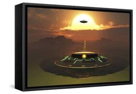 Alien Uso's Emerging from Earth's Watery Depths-Stocktrek Images-Framed Stretched Canvas