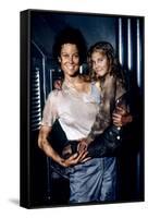 ALIENS, 1986 directed by JAMES CAMERON with Sigourney Weaver and Carrie Henn (photo)-null-Framed Stretched Canvas