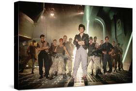 ALIENS, 1986 directed by JAMES CAMERON with Sigourney Weaver between Paul Reiser, Michael Biehn, Je-null-Stretched Canvas