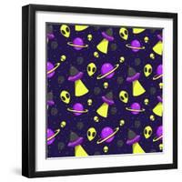 Aliens Are Real Pattern-Lauren Ramer-Framed Giclee Print