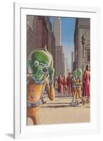 Aliens in the City-null-Framed Art Print