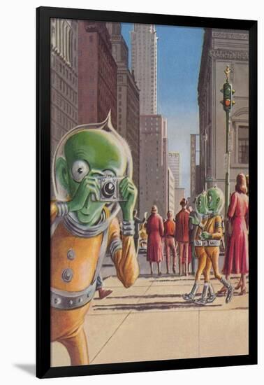 Aliens in the City-null-Framed Art Print