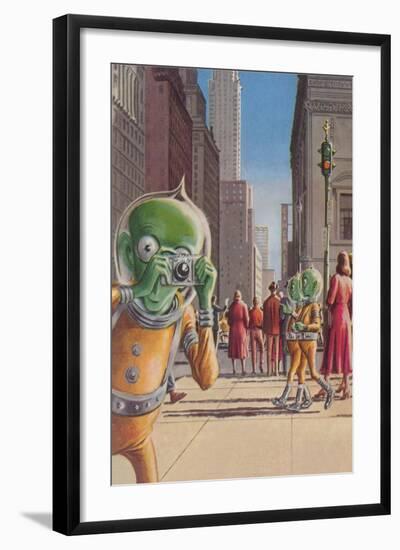 Aliens in the City-null-Framed Art Print