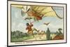 Alighting from an Airship by Parachute-Jean Marc Cote-Mounted Premium Giclee Print