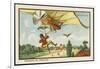 Alighting from an Airship by Parachute-Jean Marc Cote-Framed Art Print