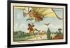 Alighting from an Airship by Parachute-Jean Marc Cote-Framed Art Print