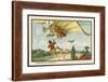 Alighting from an Airship by Parachute-Jean Marc Cote-Framed Art Print