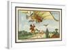 Alighting from an Airship by Parachute-Jean Marc Cote-Framed Art Print