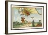 Alighting from an Airship by Parachute-Jean Marc Cote-Framed Art Print