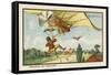 Alighting from an Airship by Parachute-Jean Marc Cote-Framed Stretched Canvas