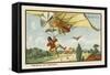 Alighting from an Airship by Parachute-Jean Marc Cote-Framed Stretched Canvas